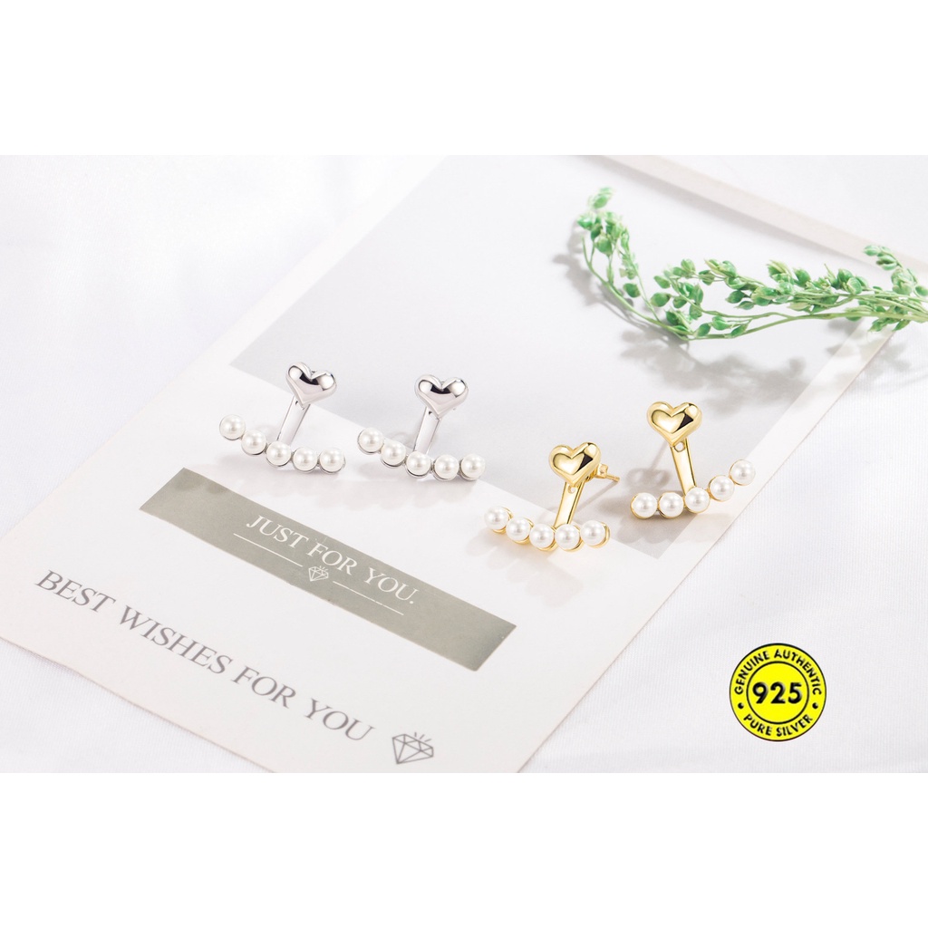 Anting Tusuk Silver S925 Anti Air / Karat Hias Mutiara Untuk Wanita U936