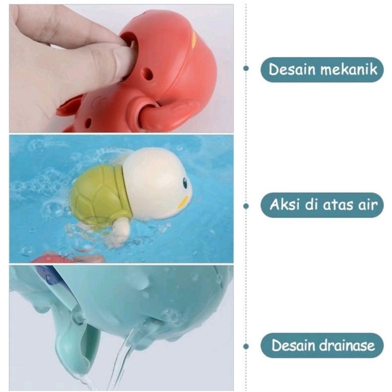 Mainan Mandi Bayi berenang (Kura-kura/Lumba-lumba/Katak)