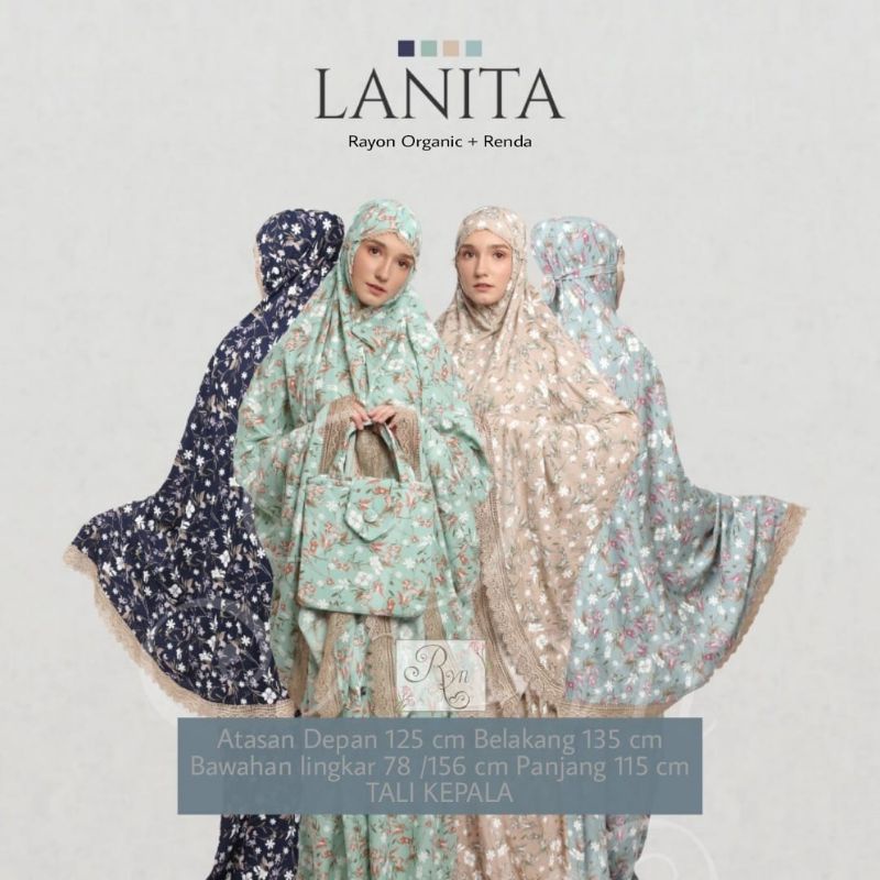 mukena Lanita Mukenah Dewasa Premium Jumbo Mukenah Renda Rayon VIscose Adem Nyaman Mukenah Travel Mu