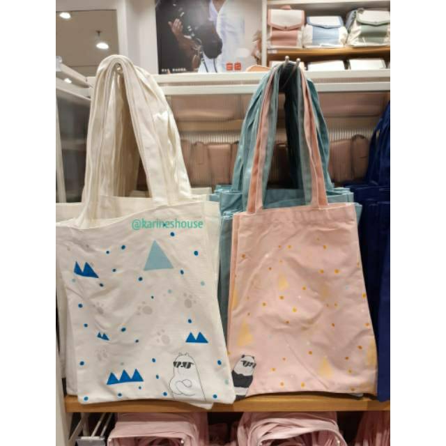 Miniso Tote bag We Bare Bears Tas Kanvas Shopping Bag