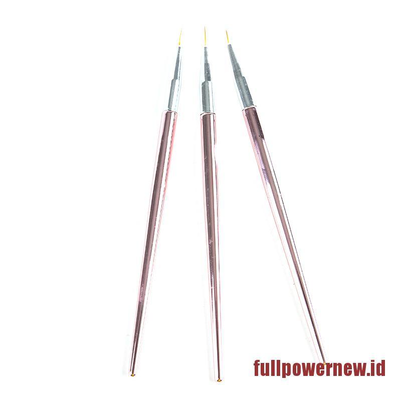 【COD】3Pcs/Set Nail Art Fine Liner Painting Pen Brushes Drawing Flower Striping Design