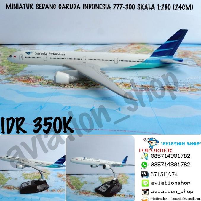 Miniatur Pesawat Boeing 777-300 Skala 1:400 (19Cm) Garuda