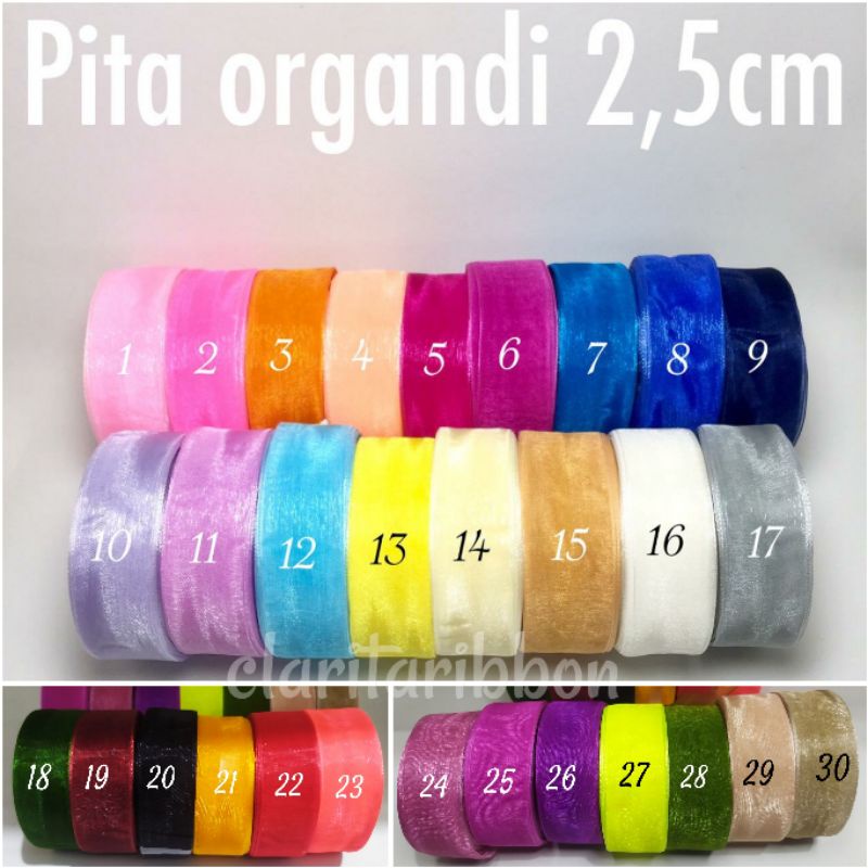 

Pita Organdi Organza 1" inch atau 2.5cm Pita Craft Pita Bouquet Pita Hampers