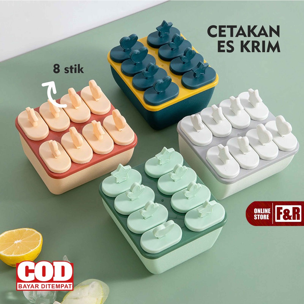 Tempat Cetakan Es Krim Cetakan Es Loly Cetakan Es Cream Cetakan Es Loli Cetakan Es Batu Murah Lucu Alat DIY K8 Kompartemen