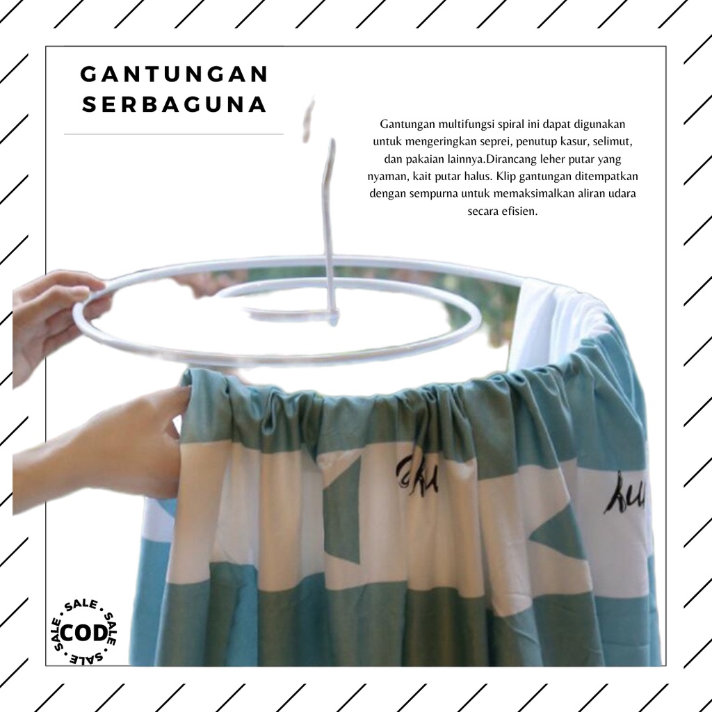 TERBARU!!! Multifungsi Hanger Spiral Gantungan Jemuran SPREI Handuk Selimut