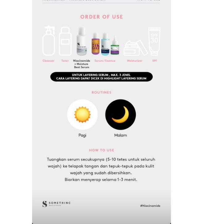 ➬ SOMETHINC NIACINAMIDE + SABI BEET SERUM FULL SIZE 20ML & 40ML Ω