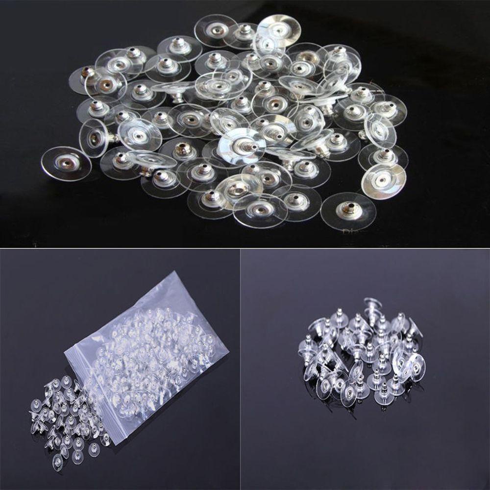 Stoppers Anting Belakang Agustinina Membuat Perhiasan 50pcs/lot Aksesoris Fashion Karet Bening Stopper Plug