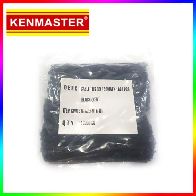 

Office & Stationery | Document Organizer | Kenmaster Nylon Kabel Tis 15 Cm Cable Ties 3 X 150 Mm 1000 Pcs Hitam | Best Seller