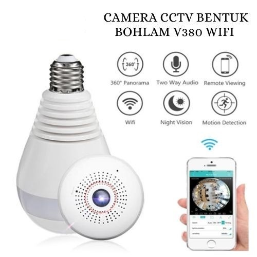 IP Camera CCTV Bohlam V380 3MP Vision P2P Kamera Pengintai Wifi murah medan fs