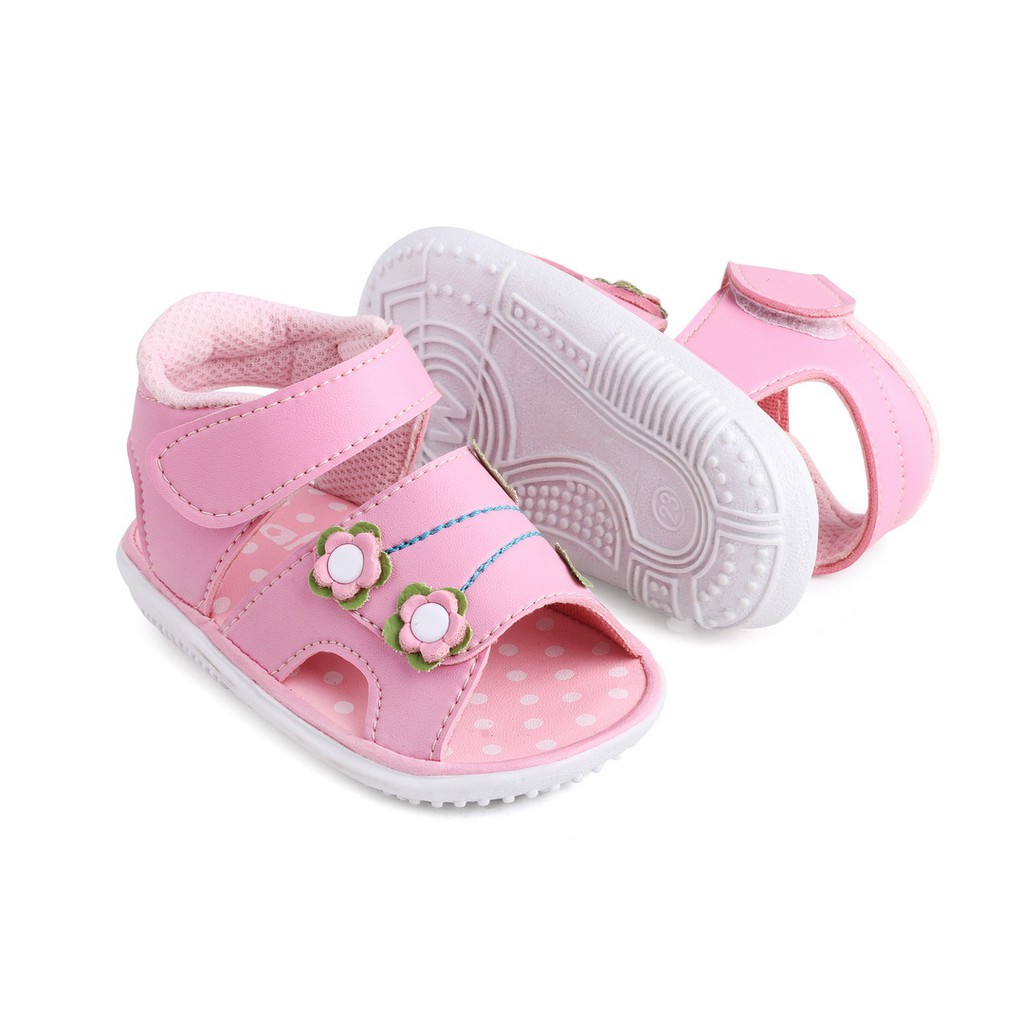 sendal anak cewek usia 1 2 tahun bahan sintetis warna pink terbaru outsole anti slip JB02