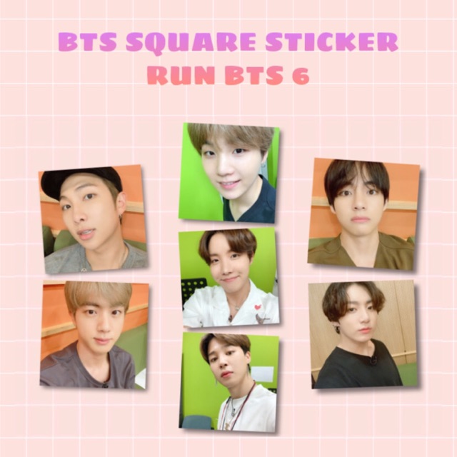 [kstuffind] BTS Square Sticker Run BTS 4 Sticker Kpop Murah Stiker Murah