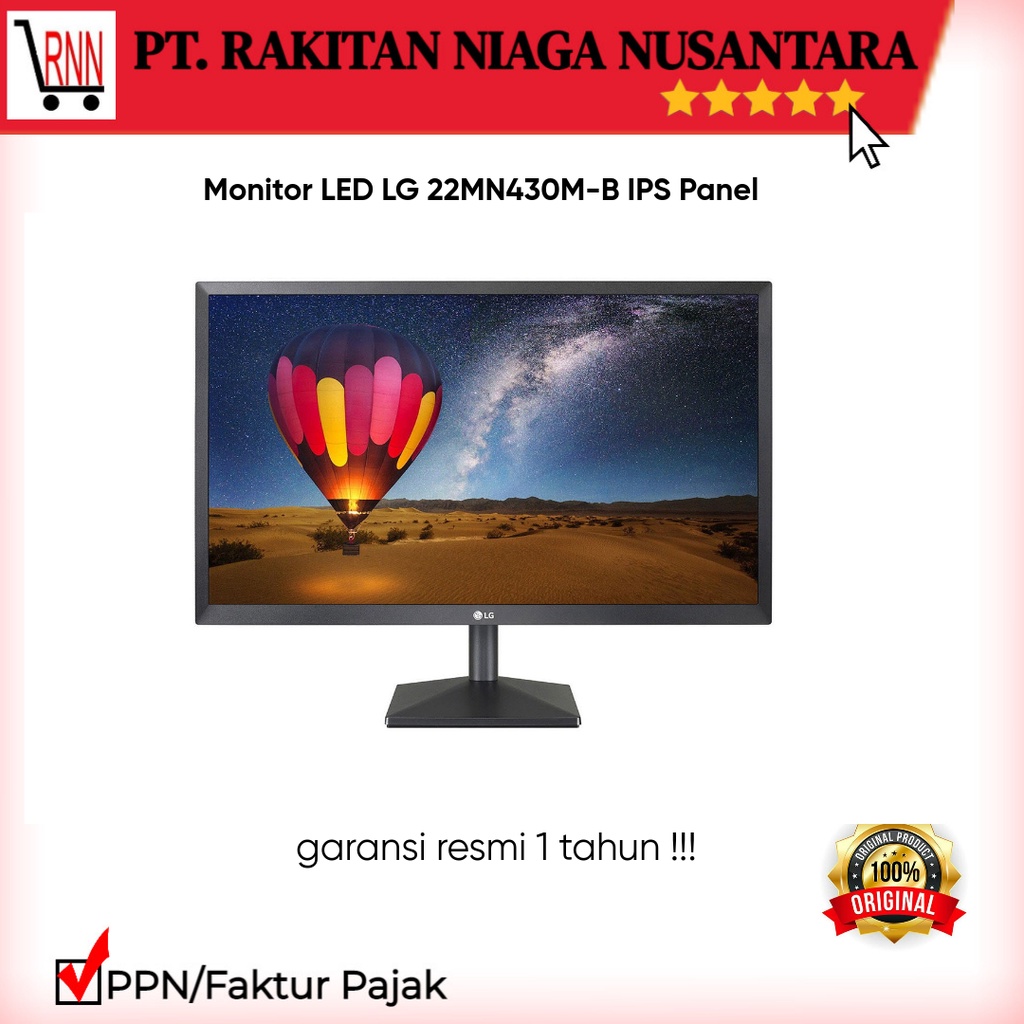Monitor LED LG 22MN430M-B IPS Panel Monitor LG LCD LG 21.5 Inch 22MN430