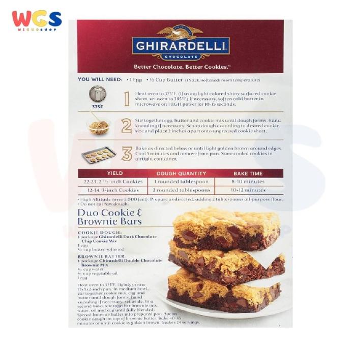 

Ghirardelli Dark Chocolate Chip Premium Cookie Mix Box 16.75oz 474g