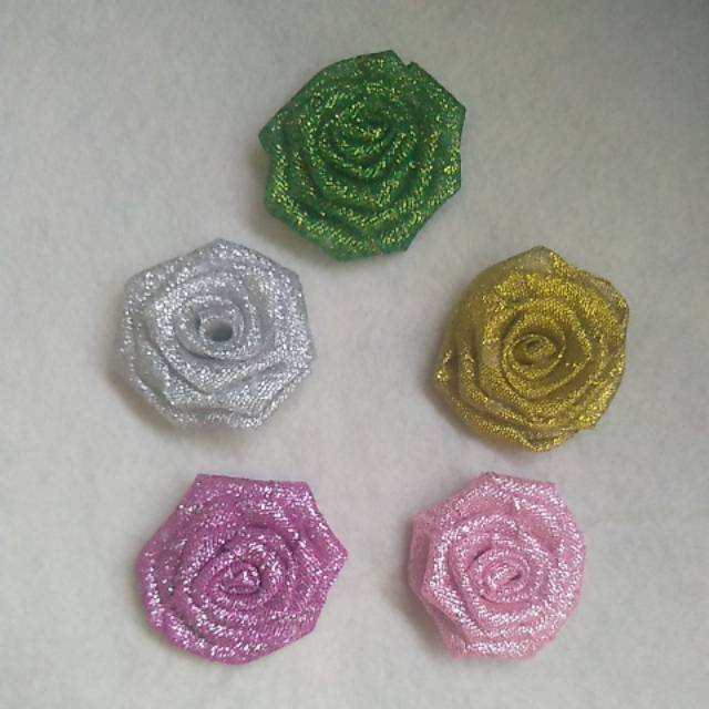 

Aplikasi Mawar Glitter 5 cm