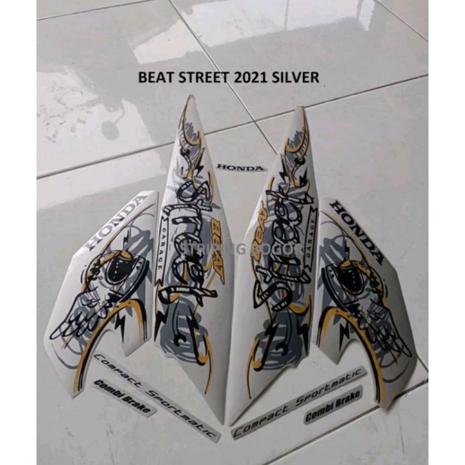 Striping Stiker Motor Honda Beat Street 2021 Silver