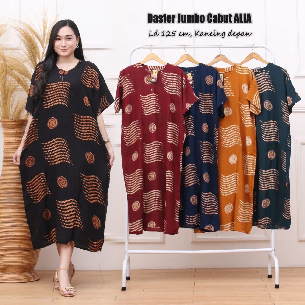 Daster Batik Jumbo Ld 130 CABUTAN KINCIR Viral Murah Lengan Pendek Ibu Daster Busui Bumil Rayon Adem