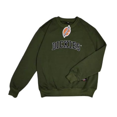 Crewneck Dickies Hijau Army Bordir - Crewneck Sweater Dickies Army Full Tag Label Top Quality