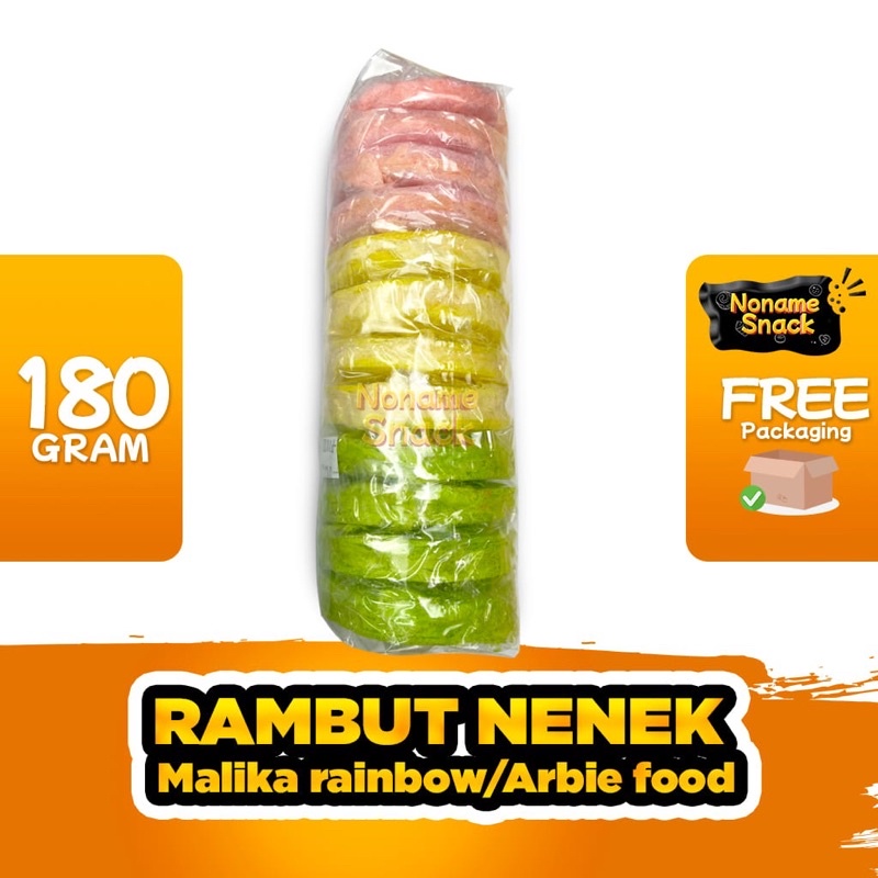 NoName Snack - Malika Rainbow Rambut Nenek Arbie Food Aromanis Grosir 180Gr