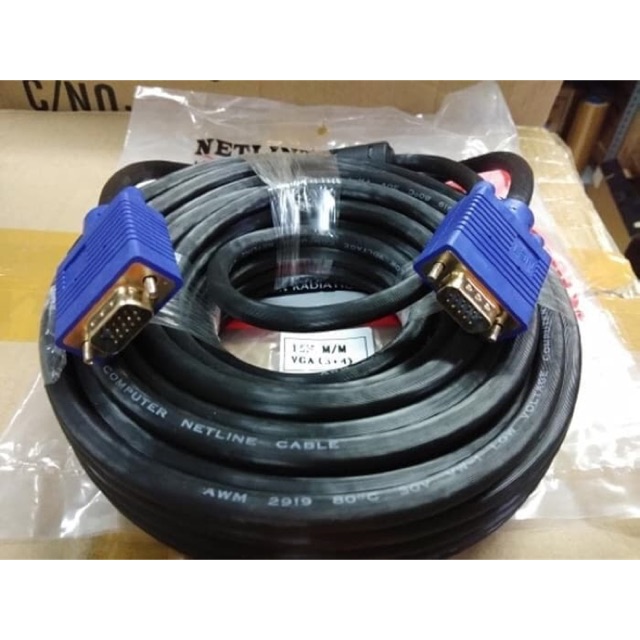 KABEL VGA 20M HIGH QUALITY - GOLD PLATE - VGA 20 METER Netline