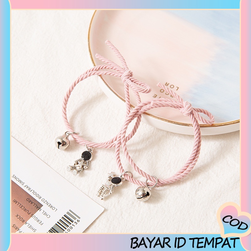 【A.one❤️COD】2 Pcs Sepasang Gelang Tali Karet  Desain Astronot Untuk Pria Dan Wanita Gelang/1 Pasang Gelang