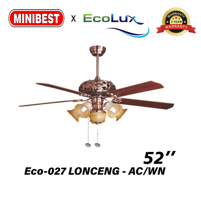 MB Kipas Angin Lampu Classic Gantung Ecolux tipe Eco-027 LONCENG