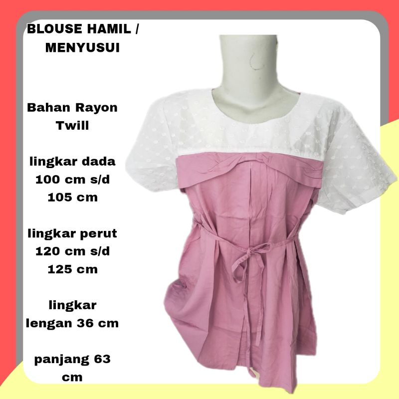 ATASAN HAMIL / ATASAN IBU MENYUSUI blouse ibu hamil terbaru atasan wanita bumil atasan ibu menyusui kerja jumbo blus hamil atasan cewek hamil cewe hamil perempuan busui