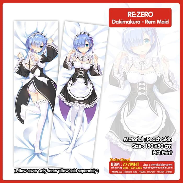 Sarung Bantal Anime Dakimakura Re:Zero : Rem Maid