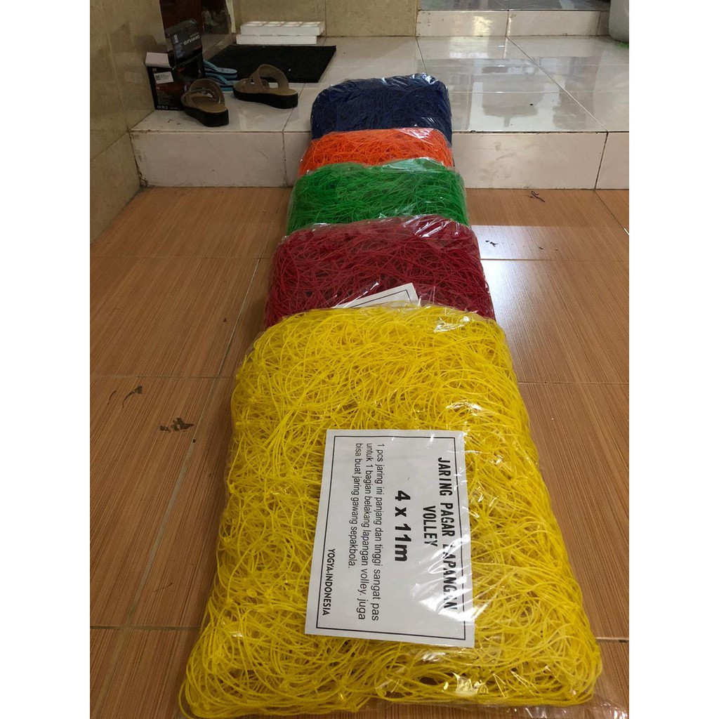 Jaring pagar / jaring pengaman bola / penghalang lapangan bola volly tali 2mm murah