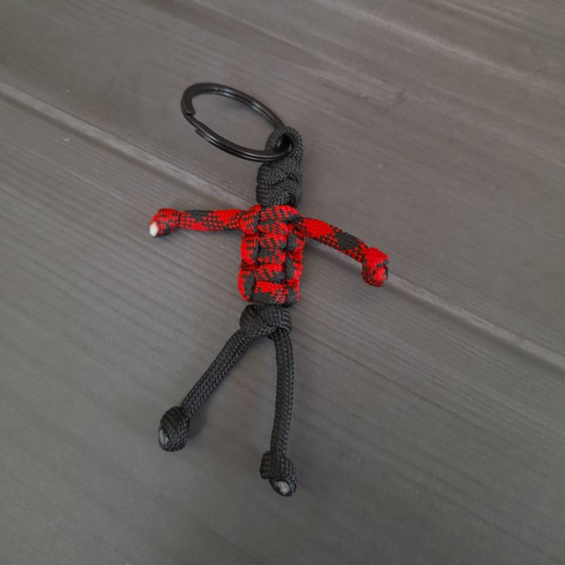 Gantungan kunci paracord prusik Stickman