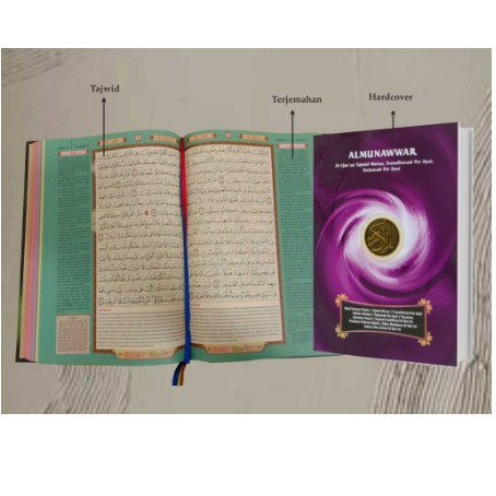 AL QURAN TAJWID WARNA TRANSLITTERASI PER AYAT TERJEMAH PER AYAT AL MUNAWWAR A5