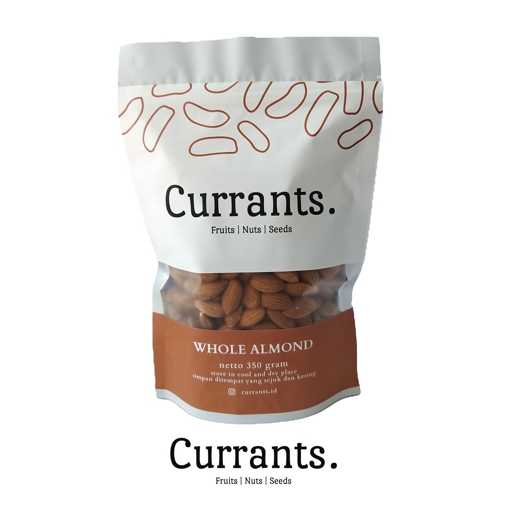 

Kacang Almond / Whole Almond 350 gram by Currants.id - Raw