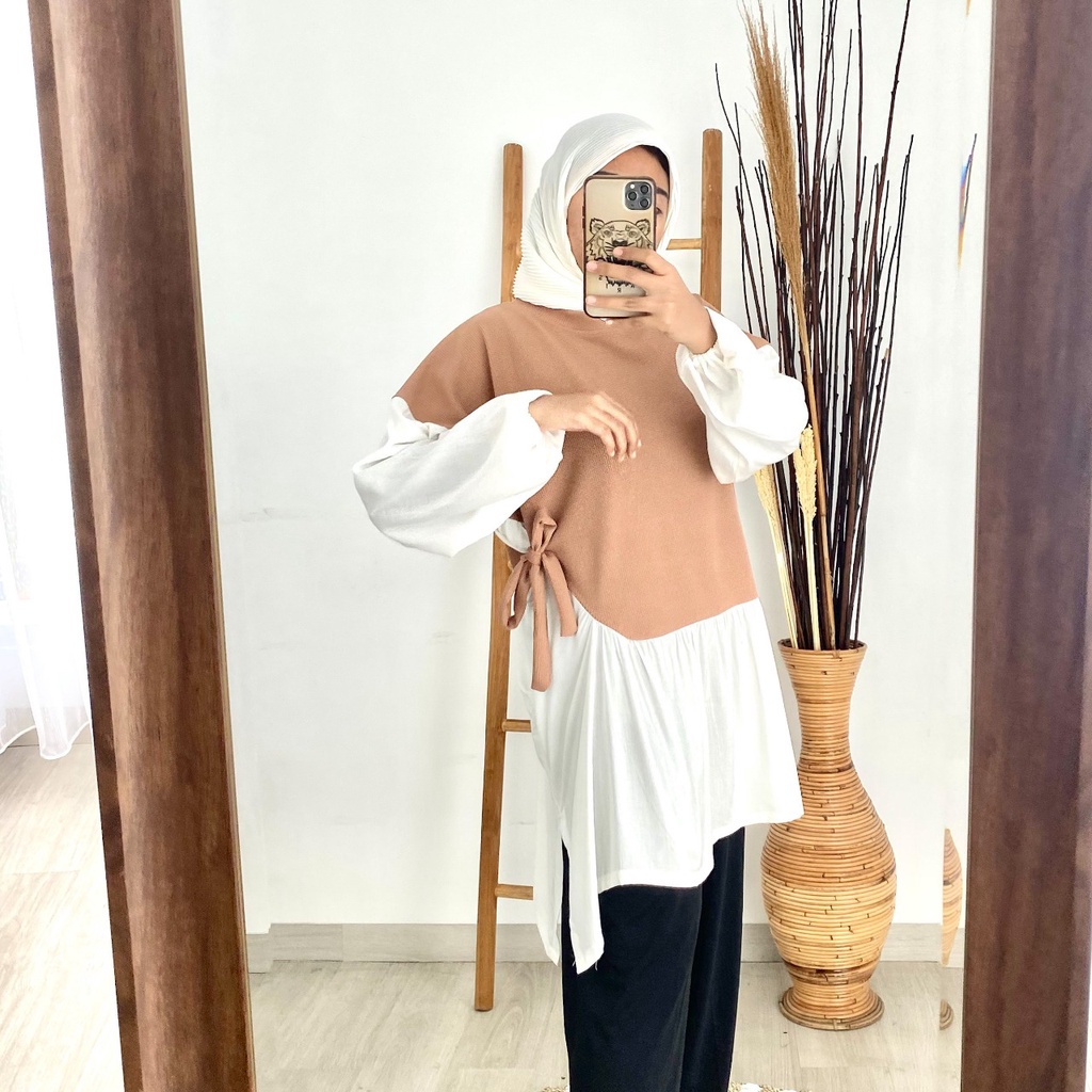 [SYF] Freya Blouse / baju atasan remaja kekinian / blouse Jumbo terbaru / blouse muslim wanita realpict-MILO