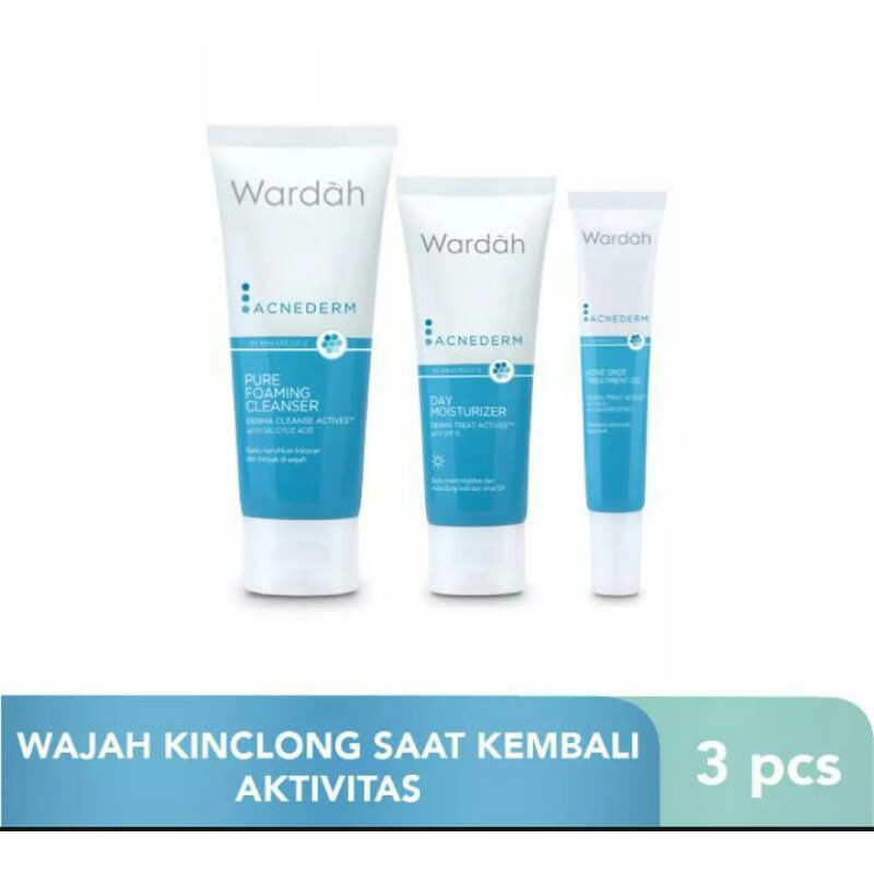 paket wardah Acnederm skincare perawatan kulit berjerawat