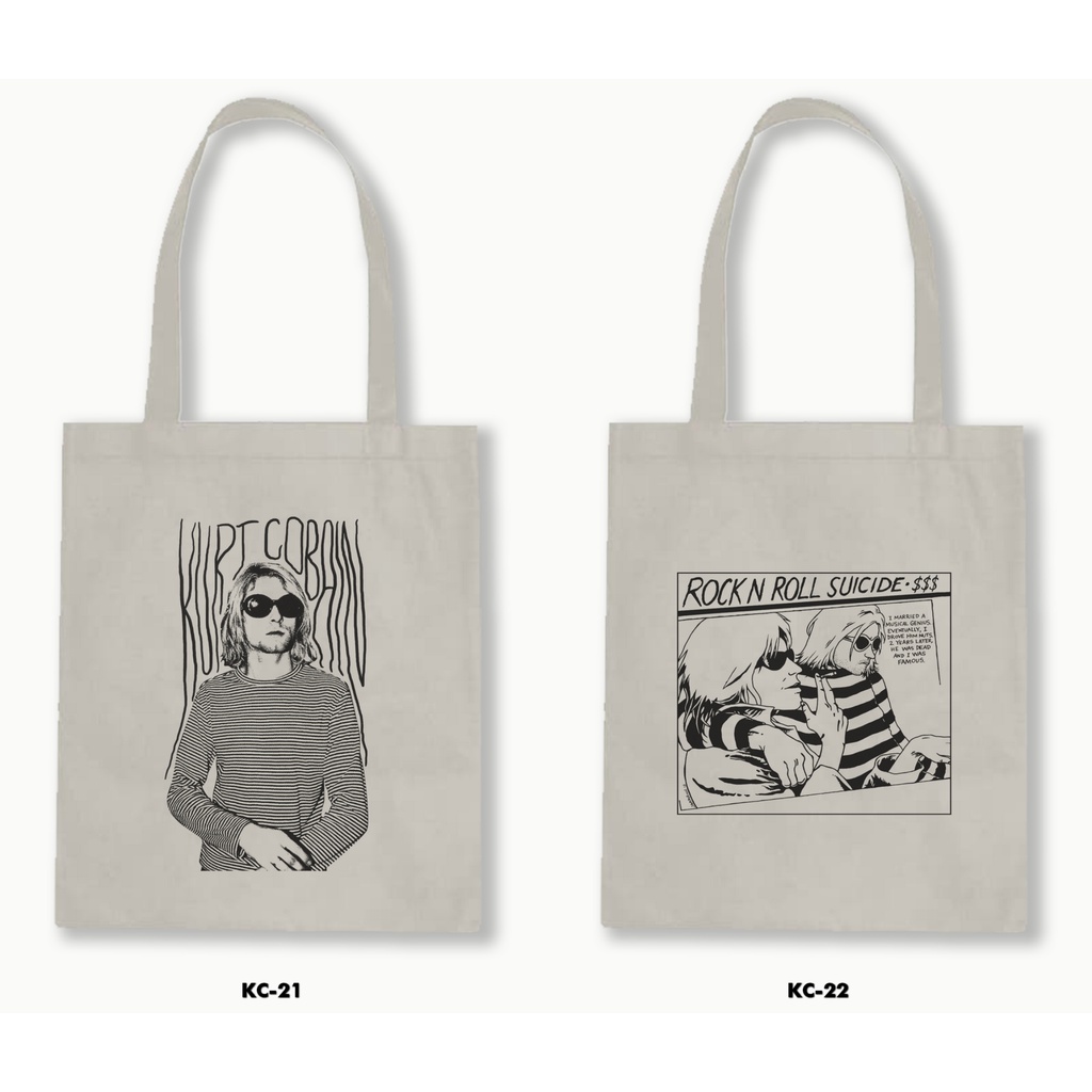 TOTE BAG BLACU - KURT COBAIN / NIRVANA 02