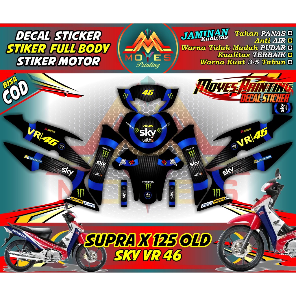 Decal Supra X 125 Old Full Body -  Decal Supra X Old Full Body Motor Honda