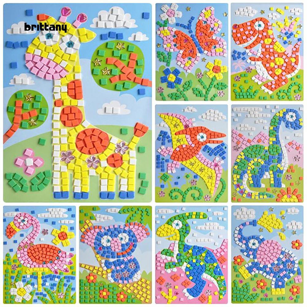 Mainan DIY Stiker Mosaik Karakter Kartun Untuk Edukasi Anak