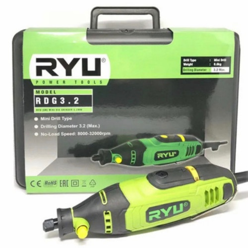 RYU MINI GRINDER RDG 3.2 TUNER SET / MESIN GERINDA MINI RYU RDG 3.2 / MESIN PORTING MOTOR / ALAT UKI
