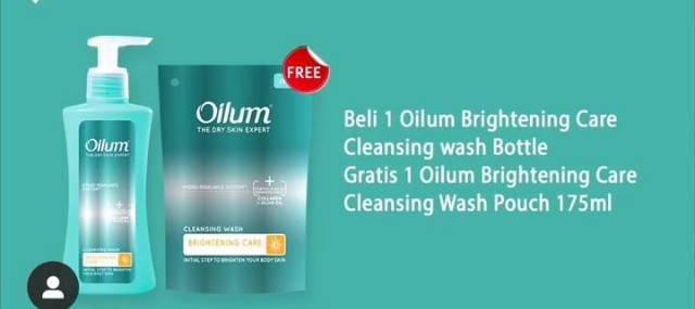 Oilum Body Wash Botol 210ml  Free Reffil 175ml (Beli 1 Gratis 1)