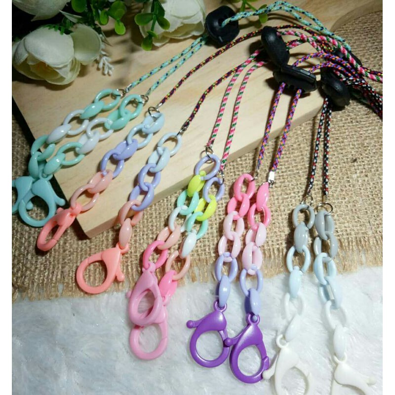 kalung masker / strapmask rantai warna