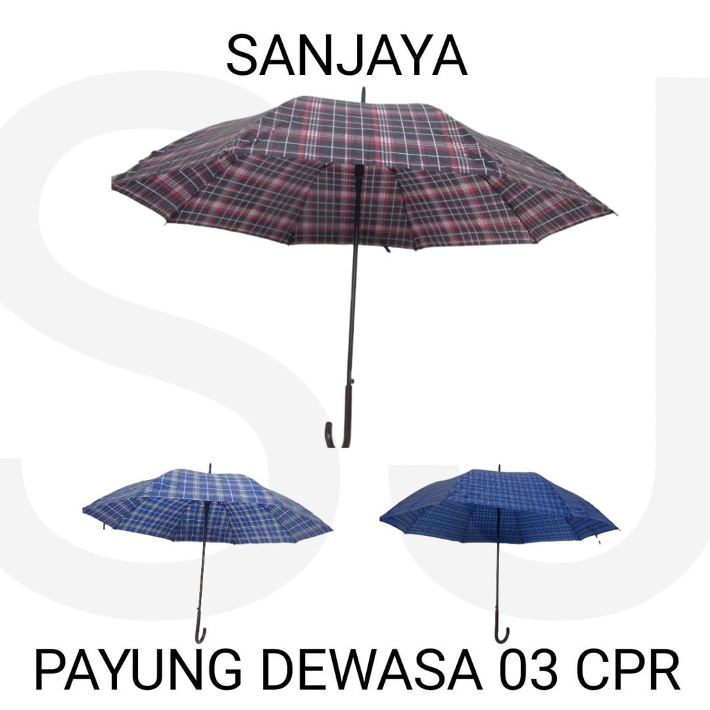 PAYUNG HUJAN / PAYUNG MOTIF KOTAK KOTAK / PAYUNG DEWASA 03 CPR