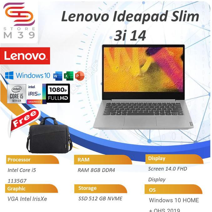 Laptop Lenovo Ideapad Slim 3I 14 I5 1135G7 Ram 8Gb Ssd 512 Irisxe