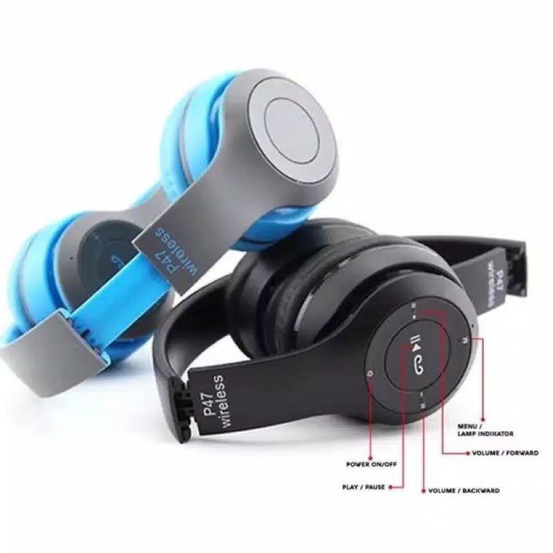 Headphone P47 Wireless Portable Bluetooth Headset Bass Handsfree Earphone Earpods Audio Musi