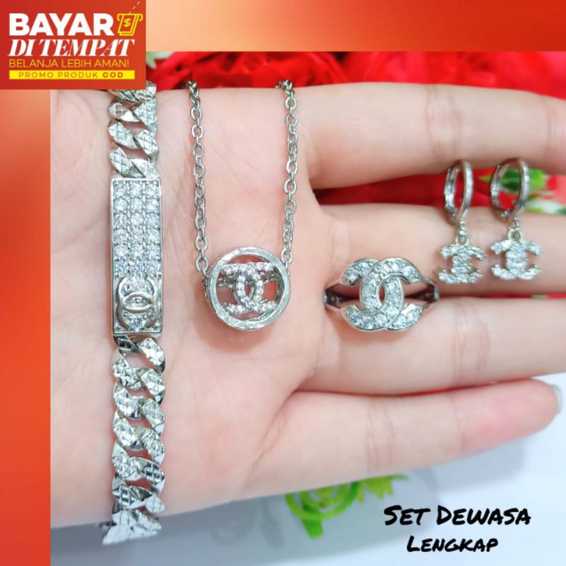 Set Dewasa brand new perhiasan putih Korea anti karat,elegan menawan