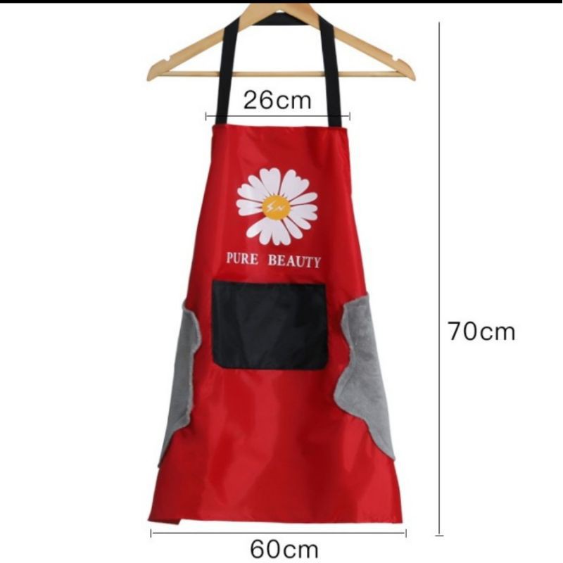 Celemek Masak FLOWER Apron Anti Air Minyak bisa Lap Tangan