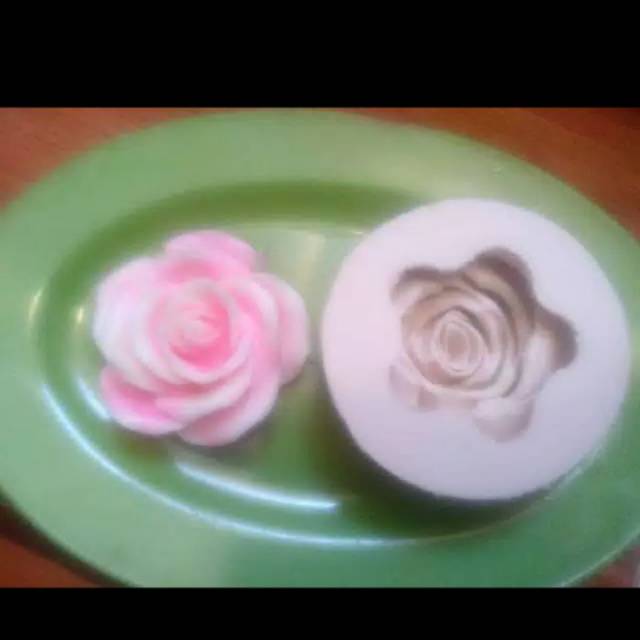 Cetakan silikon clay mawar rose besar