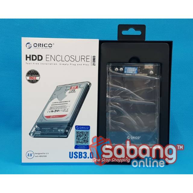 Casing Hardisk Orico Transparant 2139U3 Usb 3.0