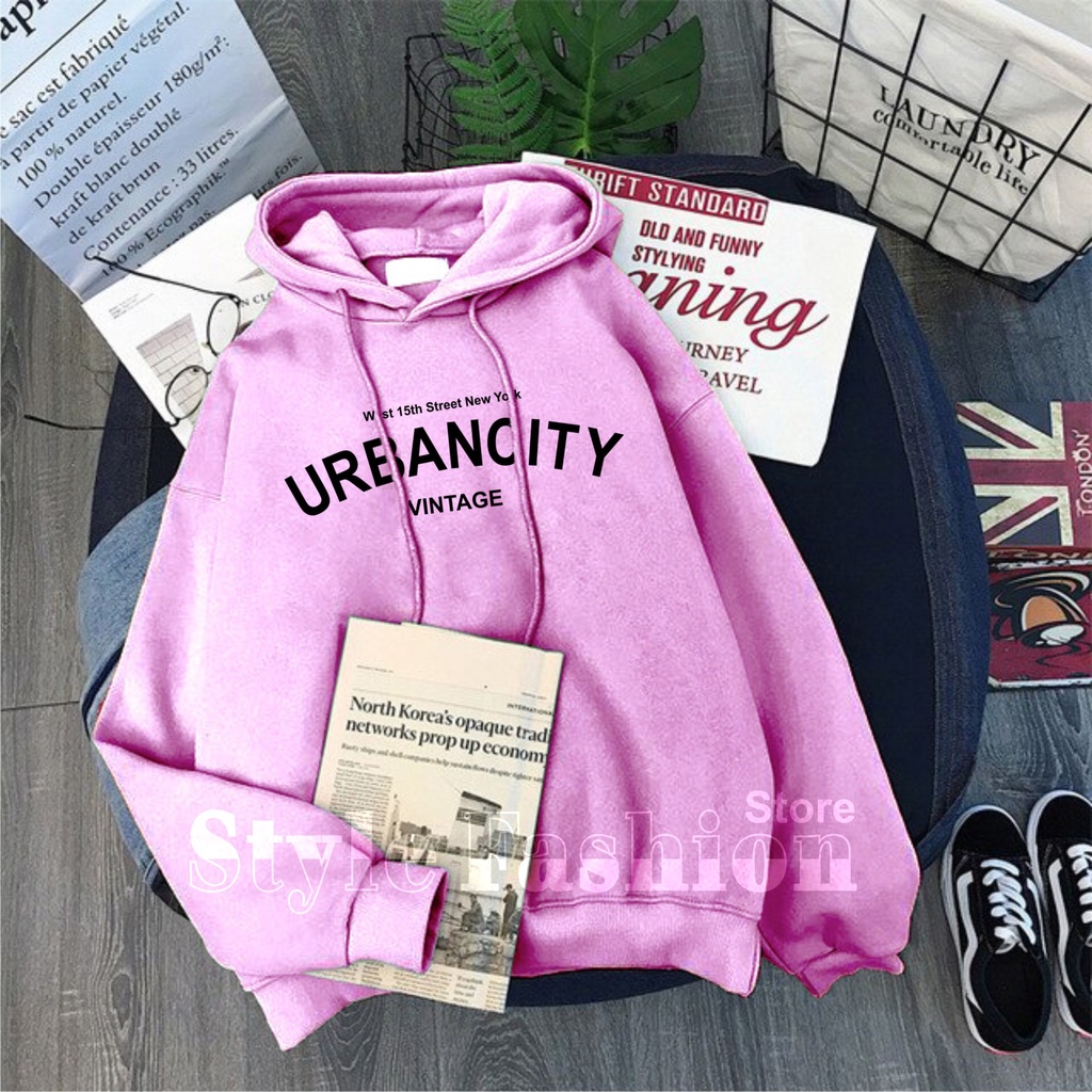 FenishaStore Sweater Hoodie Wanita URBAN CITY Size M-L-XL-XXL Bisa Bayar Ditempat COD