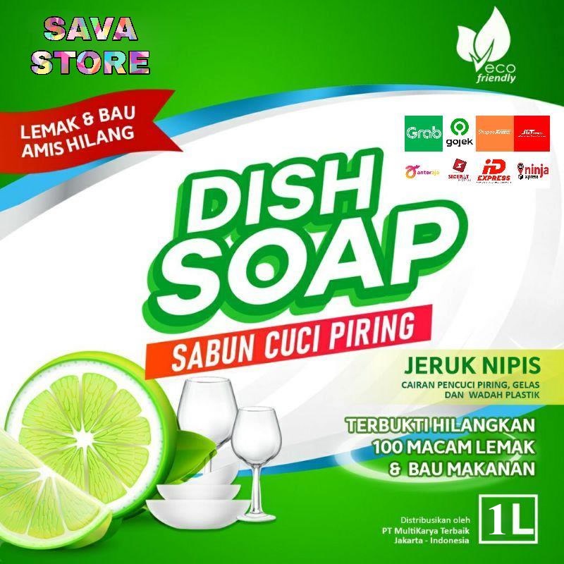 SABUN CUCI PIRING JERUK NIPIS DISH SOAP 1 LITER + FREE SPONS CUCI PIRING