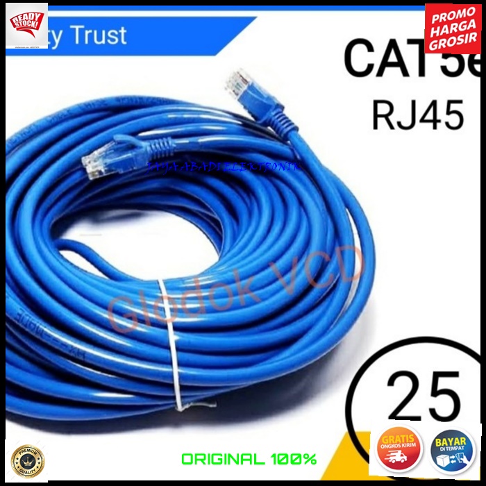 G567 KABEL LAN RJ45 25 METER CAT 5 UTP INTERNET WIFI JARINGAN KONEKTOR PLUG BOOT KOMPUTER SWITCH ROUTER MODEM COMPUTER INDIHOME FIRTSMEDIA ROUTER kabel lan rj45 25 meter CAT5 UTP INTERNET pra Scable konektor wifi internet PLUG boot jaringan siap pakai