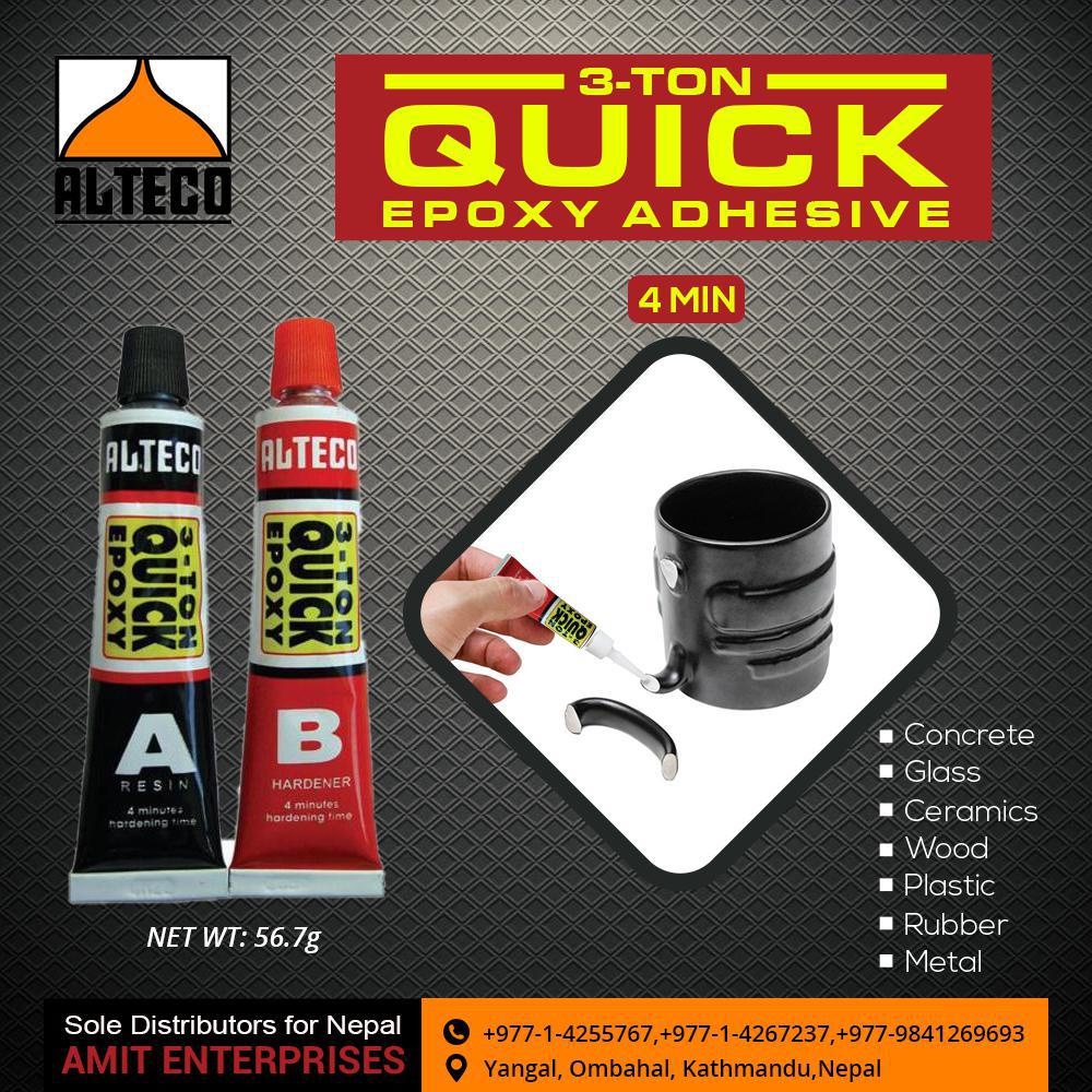 Lem Besi Alteco Quick Epoxy 3 Ton 4 Menit Kering Menempel Kuat Extra Strong Tahan Air Tahan Panas